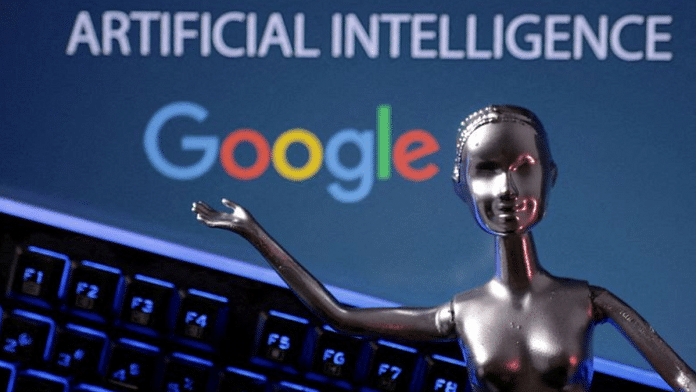 Google logo and AI Artificial Intelligence words are seen in this illustration | Reuters