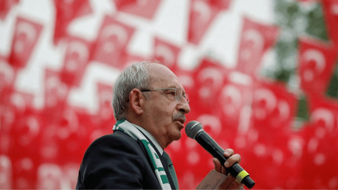 Kemal Kilicdaroglu, presidential candidate of Turkey's main opposition alliance, speaks during a rally ahead of the 14 May presidential and parliamentary elections, in Bursa, Turkey on 11 May, 2023 | Reuters