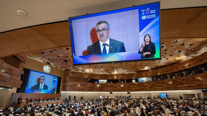Director-General of the World Health Organisation Dr. Tedros Adhanom Ghebreyesus attends the World Health Assembly at the United Nations in Geneva, Switzerland, on 21 May, 2023 | Reuters