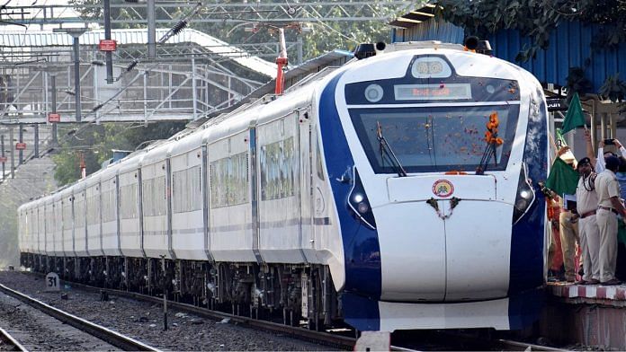 File photo of Vande Bharat Express train connecting Delhi-Jaipur-Ajmer | ANI
