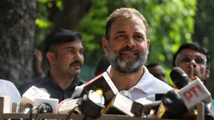 Rahul Gandhi addresses the media at AICC Headquarters | Manisha Mondal/ThePrint