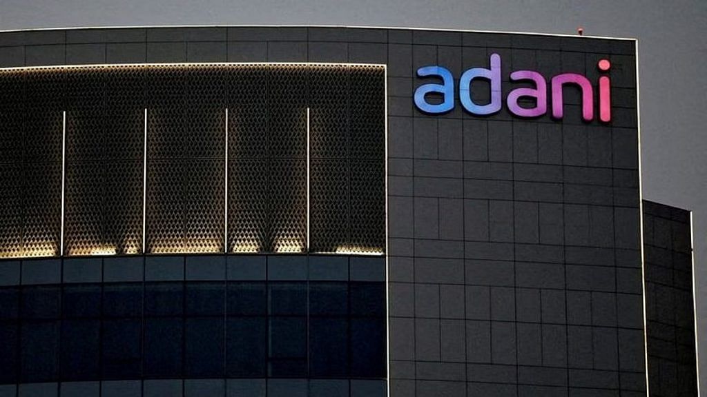 The logo of the Adani group seen on the facade of one of its buildings on the outskirts of Ahmedabad | Reuters file photo