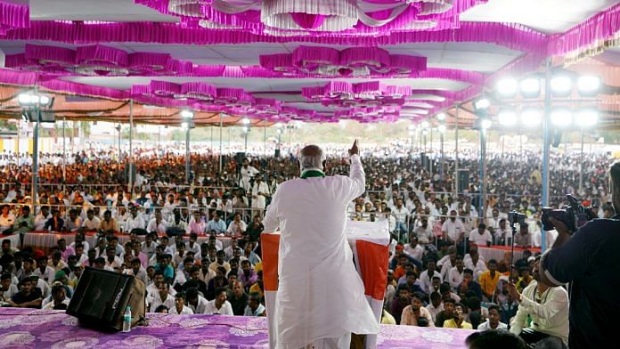 Congress president Mallikarjun Kharge addresses a public meeting in Kalaburagi ahead of the Karnataka assembly elections Sunday | ANI