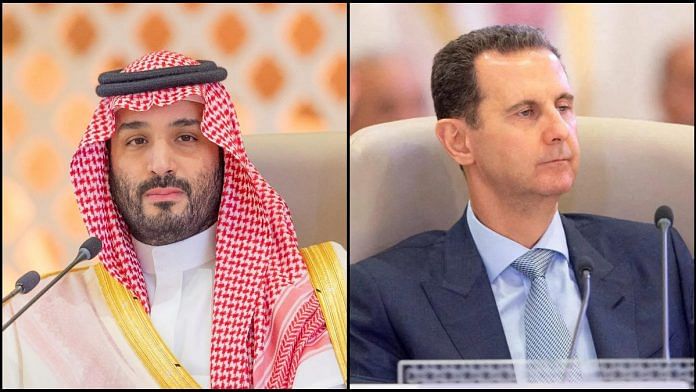 Saudi Arabia's Crown Prince Mohammed bin Salman and Syria's President Bashar al-Assad | File photos via Reuters