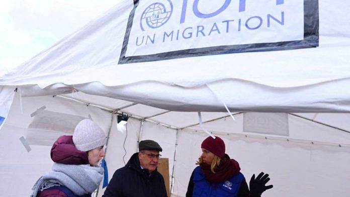 Director General of the International Organization for Migration (IOM) Antonio Vitorino visits an information booth at the border checkpoint where people are crossing the border from Ukraine to Poland, after fleeing the Russian invasion of Ukraine, in Medyka, Poland | File photo: Reuters