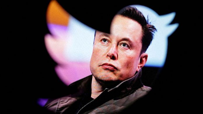 File photo of Elon Musk's photo is seen through a Twitter logo in this illustration | Reuters