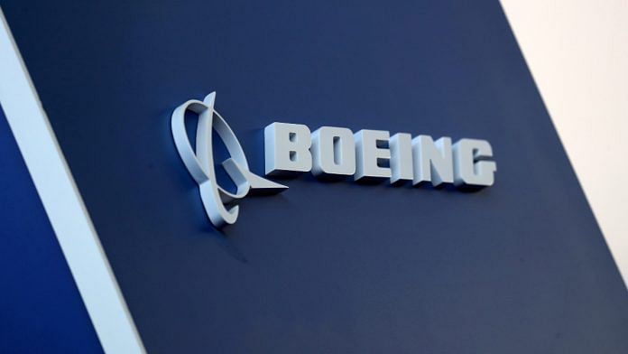 The Boeing logo is pictured at the Latin American Business Aviation Conference & Exhibition fair (LABACE) at Congonhas Airport in Sao Paulo, Brazil | Reuters