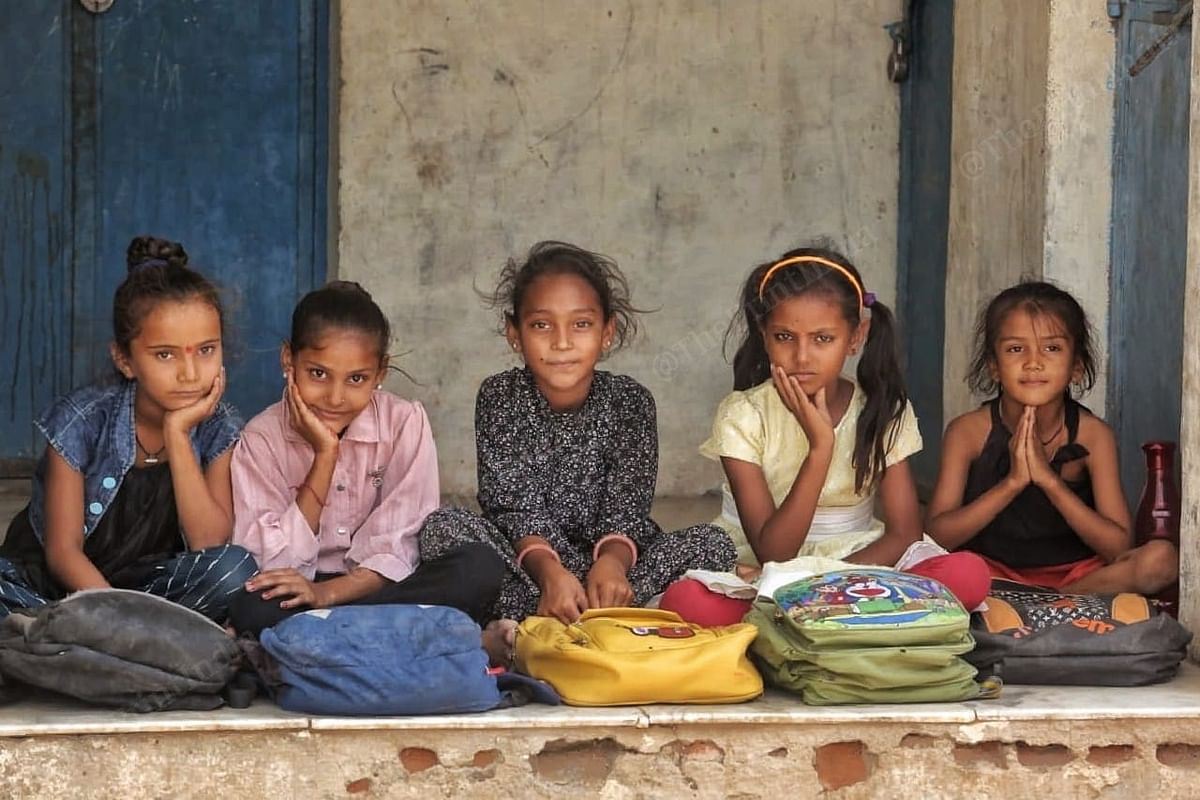 The young girls of Vadiya, at their school, struggling to overcome their struggles through education | Photo: Praveen Jain | ThePrint