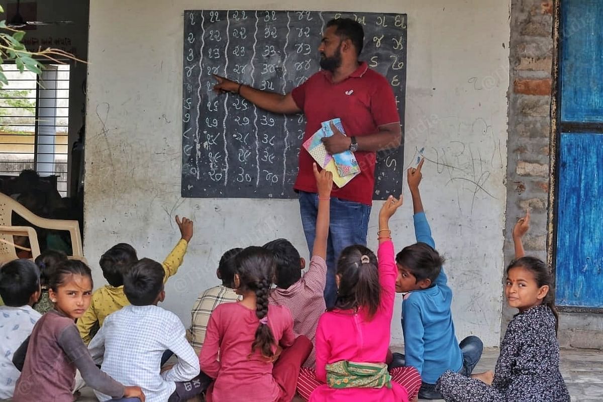 Classes being held in the school in Vadiya | Photo: Praveen Jain | ThePrint