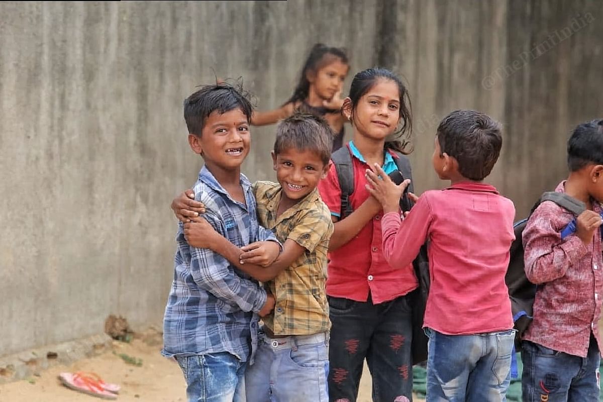 Kids at the anganwadi in Vadiya | Photo: Praveen Jain | ThePrint