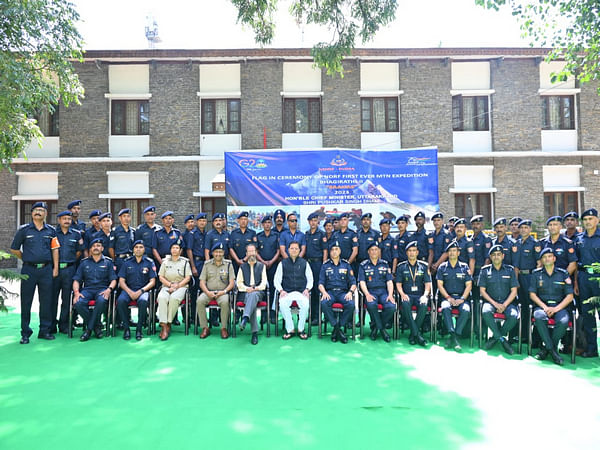 Uttarakhand CM Dhami meets NDRF mountaineers on their return from Bhagirathi-2 peak 