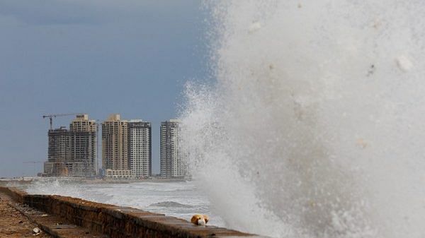 Before the arrival of Cyclone Biparjoy, rising waves splash at Clifton Beach, in Karachi. (Photo Credit: Reuters)