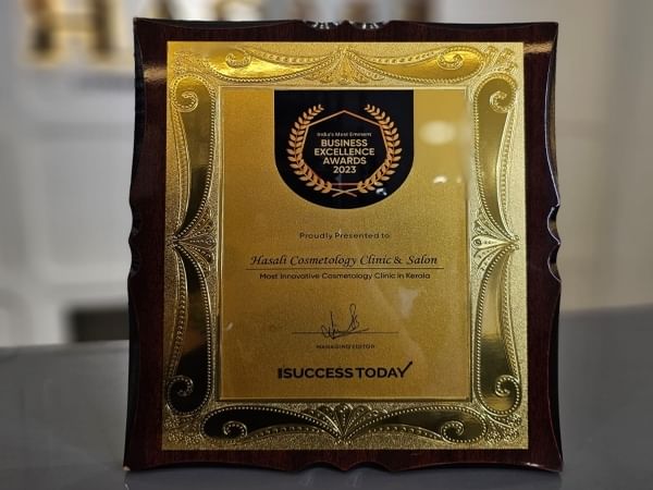 Hasali Cosmetology Clinic and Salon recognized with Business Excellence Award 2023 for best innovative cosmetology clinic in Kerala Hasali Cosmetology Clinic and Salon recognized with Business Excellence Award 2023 for best innovative cosmetology clinic in Kerala
