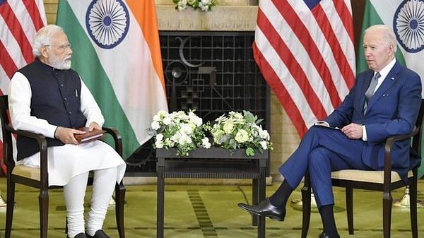 Prime Minister Narendra Modi with US President Joe Biden. (File Photo: ANI)