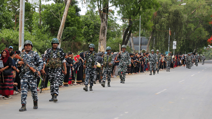 Army officials deployed during Union Home Minister Amit Shah visit to Churachandpur | Suraj Singh Bisht |ThePrint