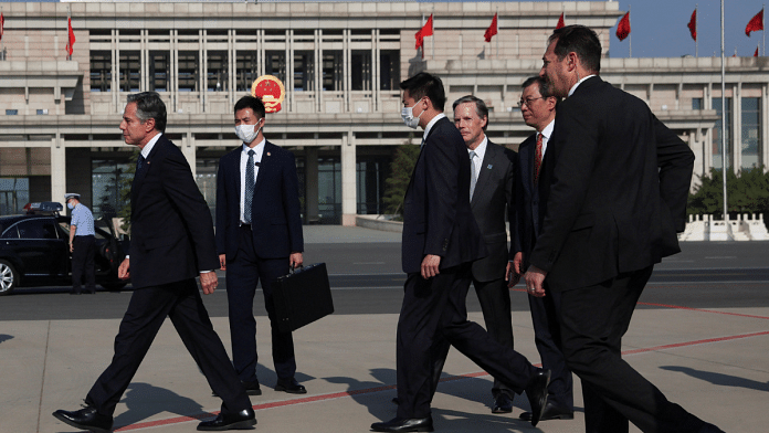 U.S. Secretary of State Antony Blinken arrives in Bejing, China, June 18, 2023. REUTERS/Leah Millis/Pool