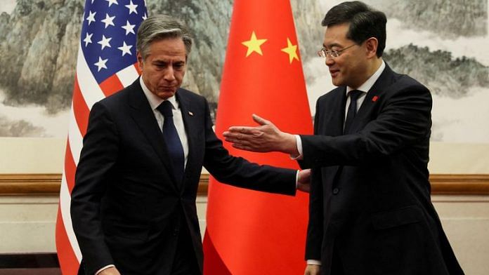 U.S. Secretary of State Antony Blinken meets with China's Foreign Minister Qin Gang at the Diaoyutai State Guesthouse in Beijing, China, June 18, 2023 | Reuters