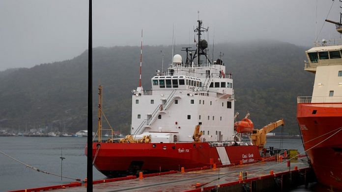 Canadian Coast Guard Ship (CCGS) Terry Fox preparing to depart in support of the search for the missing OceanGate Expeditions submersible, on 20 June 2023 | Reuters/David Hiscock