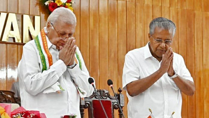 File photo of Kerala governor Arif Mohammad Khan and CM Pinarayi Vijayan | Representational image | ANI
