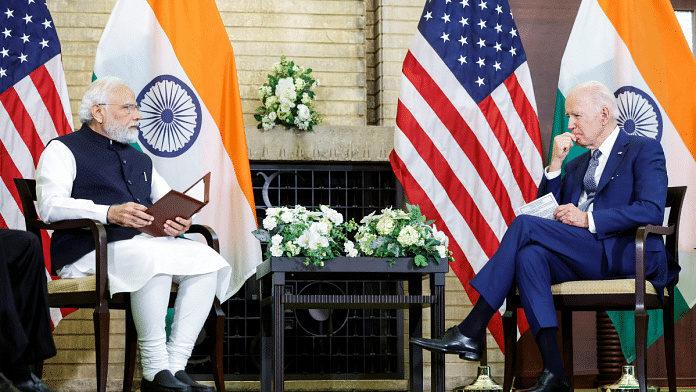 U.S. President Joe Biden and India's Prime Minister Narendra Modi hold a bilateral meeting alongside the Quad Summit at Kantei Palace in Tokyo, Japan, May 24, 2022. REUTERS/Jonathan Ernst