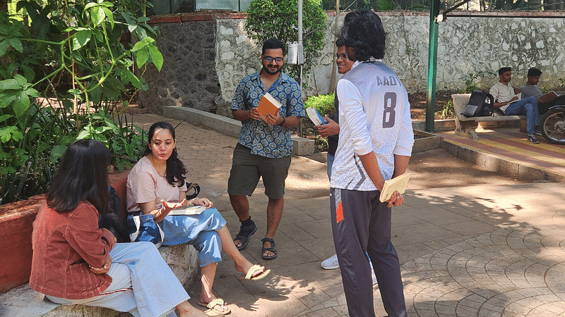 Alishia Stationwala with a group of young readers | Purva Chitnis/ThePrint