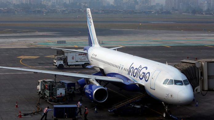 An IndiGo Airlines Airbus A320 aircraft is pictured parked at a gate at Mumbai's Chhatrapati Shivaji International Airport | Reuters/Vivek Prakash