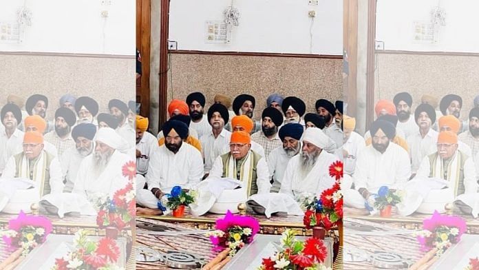 CM Manohar Lal Khattar at Panipat’s Shri Ram Dass Singh Sabha gurdwara this Wednesday | By special arrangement