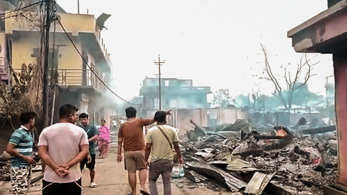 File photo of violence in Manipur | Representational image | ANI