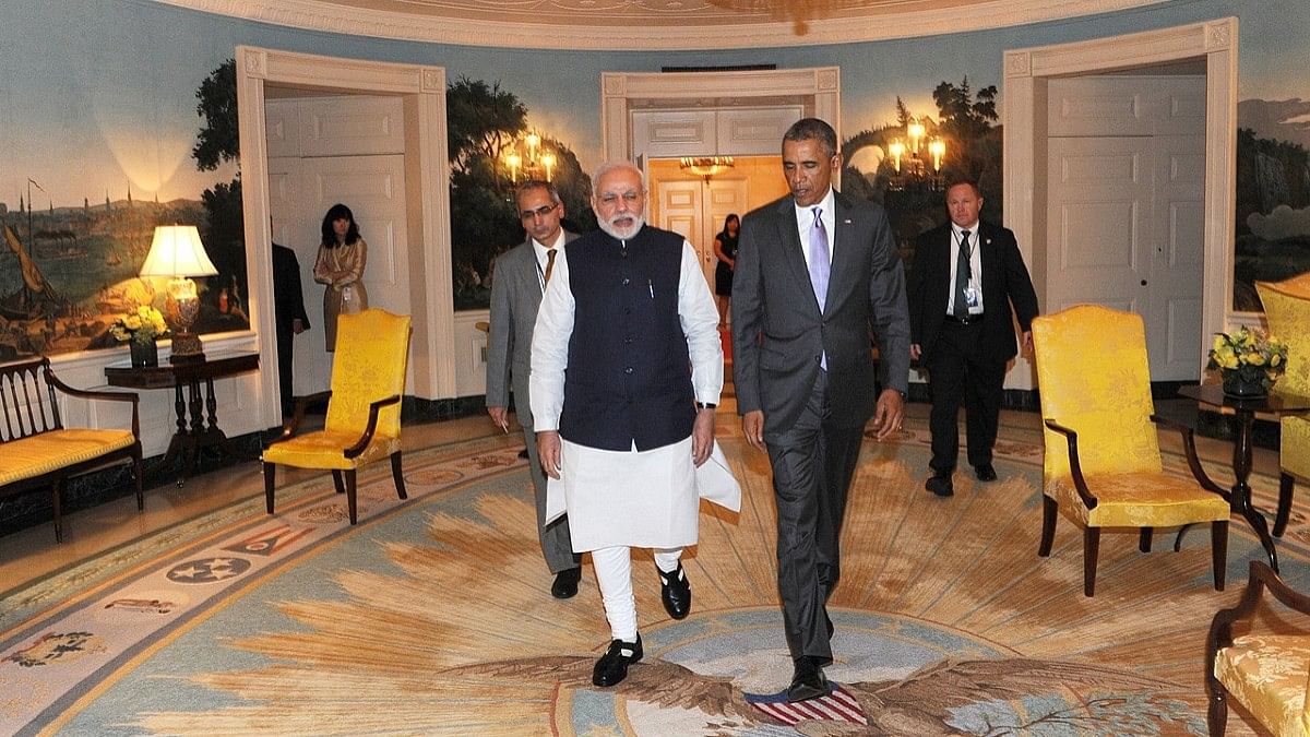 PM Modi with then US president Barack Obama at the White House on 29 Sept, 2014 | Commons