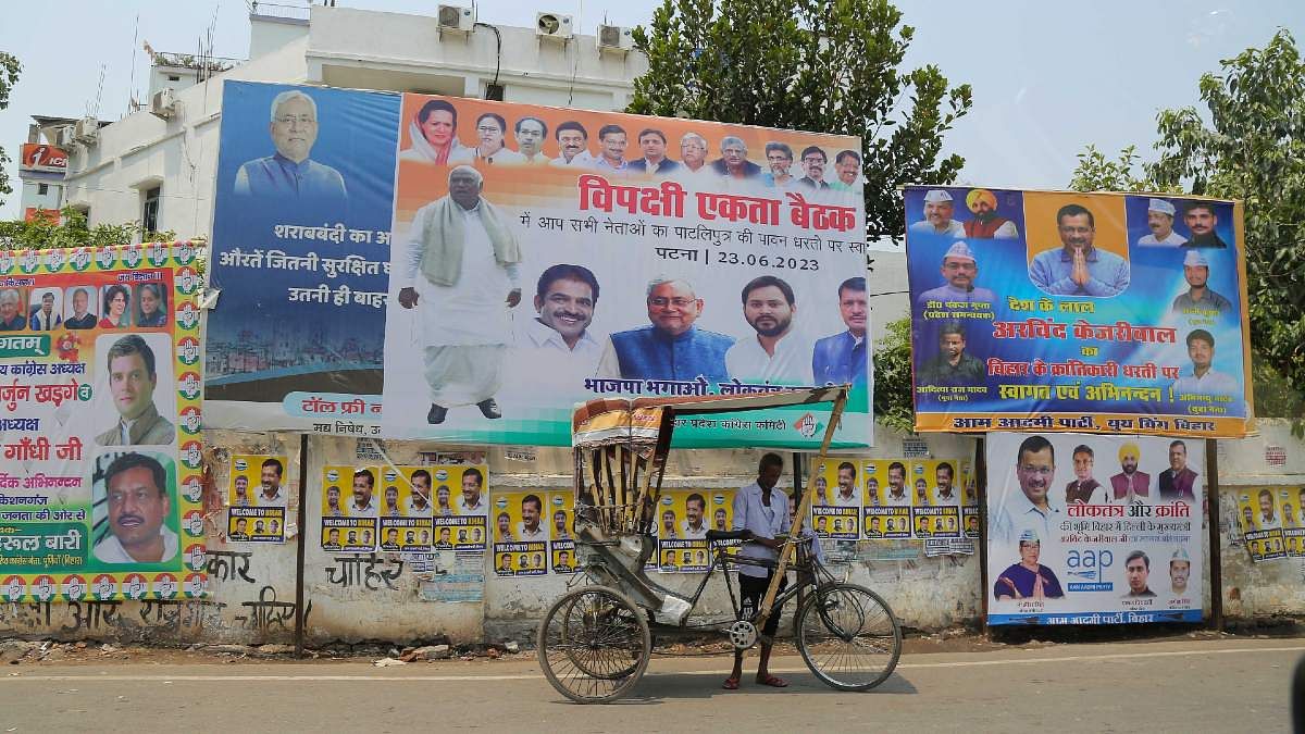 A hoarding announcing the Opposition meeting in Patna | Suraj Singh Bisht | ThePrint