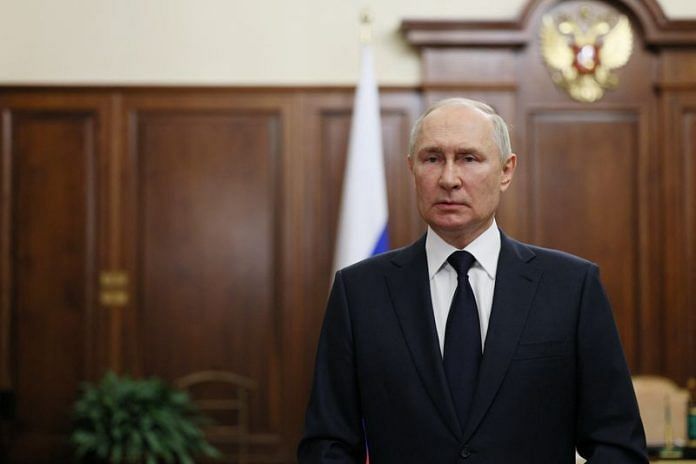 Russian President Vladimir Putin gives a televised address in Moscow, Russia, June 26, 2023 | Sputnik/Gavriil Grigorov/Kremlin via Reuters