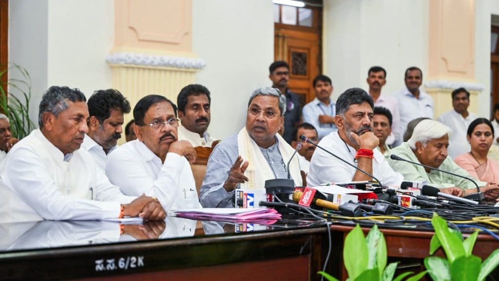 Karnataka CM Siddaramaiah addresses a press conference after the state cabinet meeting at Vidhan Soudha in Bengaluru, on 2 June 2022 | ANI photo