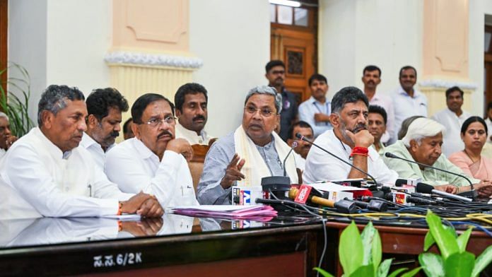 Karnataka CM Siddaramaiah addresses a press conference after the state cabinet meeting at Vidhan Soudha in Bengaluru, on 2 June 2022 | ANI photo