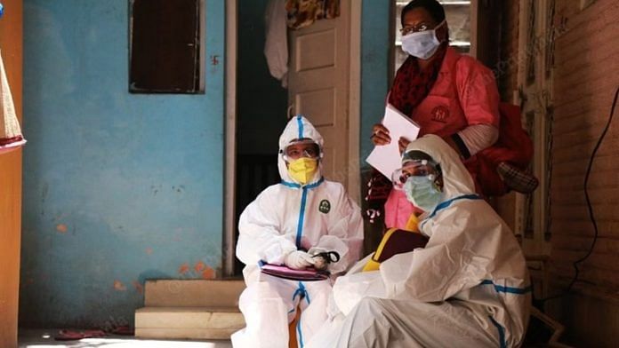 File photo of serological survey conducted by National Centre for Disease Control to ascertain the spread of Covid-19 in Delhi | Manisha Mondal | ThePrint