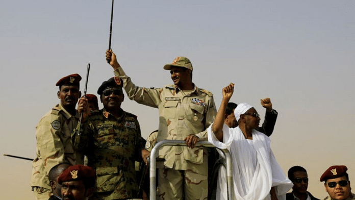 Lt. Gen. Mohamed Hamdan Dagalo, deputy head of the military council and head of paramilitary Rapid Support Forces (RSF), greets his supporters | File Photo via REUTERS