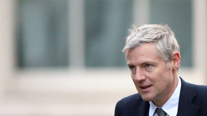 Britain's Minister of State Zac Goldsmith arrives at Downing Street in London, Britain February 11, 2020 | Reuters