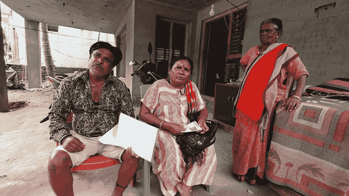 Papachi P., his wife Mimi and Sirkus Bai showing their documentation | Sharan Poovanna | ThePrint
