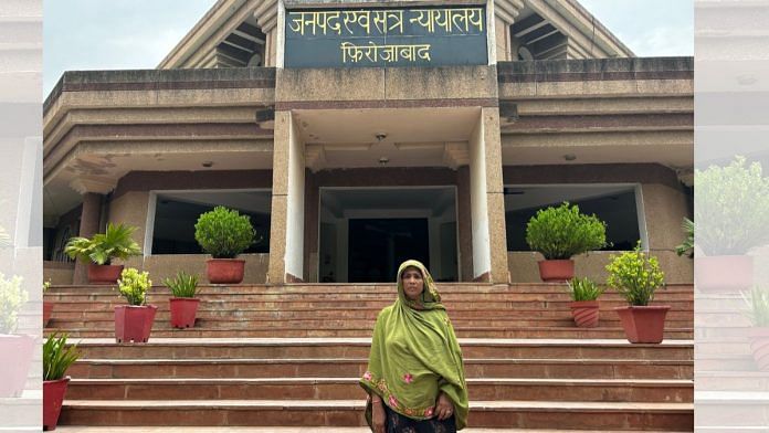 Deceased bangle worker Muqeem's mother Shamsun Begum borrowed money to take a tempo from her house to Firozabad district court to record her statement | Jyoti Yadav, ThePrint