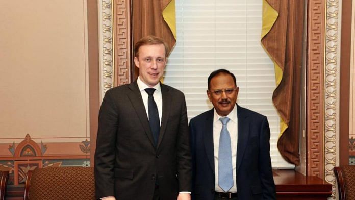 National Security Advisor Ajit Doval meets his US counterpart Jake Sullivan | File photo via @JakeSullivan46