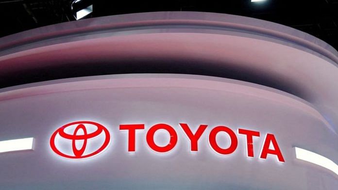 The Toyota logo is seen at its booth during a media day for the Auto Shanghai show in Shanghai, China | File Photo: Reuters