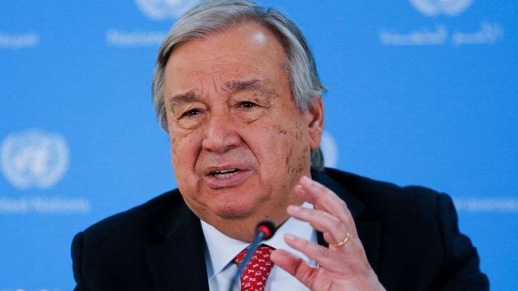 United Nations Secretary-General Antonio Guterres speaks at a press conference at the United Nations complex in Gigiri, Nairobi, Kenya May 3, 2023/Reuters