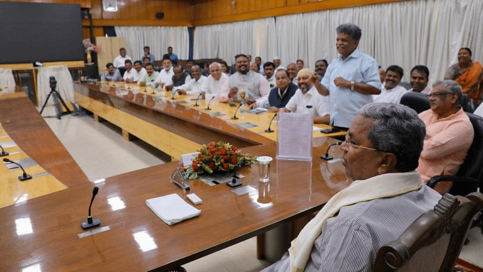 Karnataka Chief Minister Siddaramaiah meets representatives of more than 80 backward castes and Dalit leaders in Bengaluru | Twitter | @CMofKarnataka