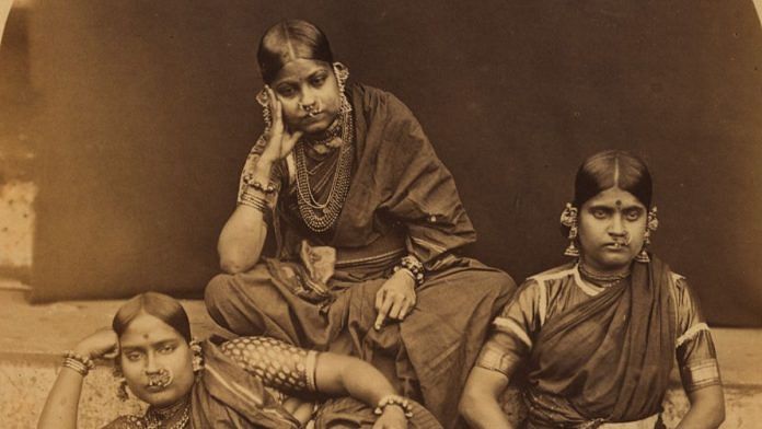 Indian Women, Presumably Dancers | ATW Penn, British, c. 1880, Albumen print | Image courtesy of the Leiden University Library | Wikimedia Commons.