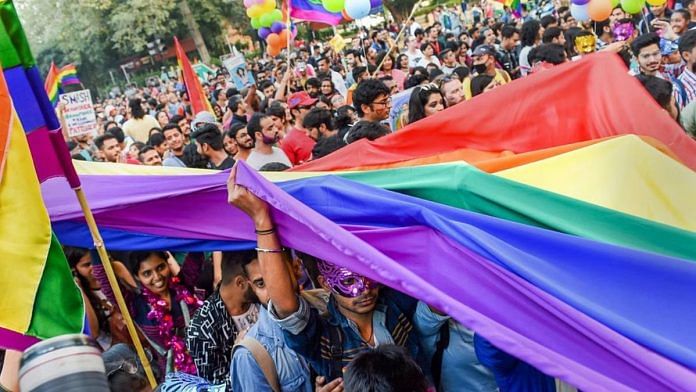 Members and supporters of LGBT community during a pride march in Delhi | Representational image | PTI
