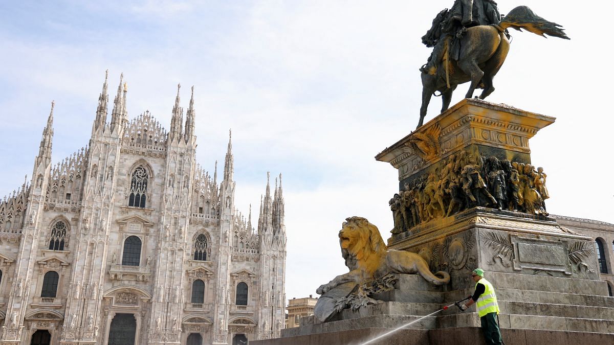 Italian Climate Protestors Glue Themselves to Vatican Artwork