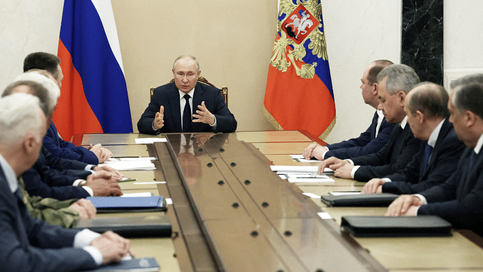 Russian President Vladimir Putin holds a meeting with heads of Russian security services in Moscow, Russia, on June 26, 2023 | Sputnik/Valery Sharifulin/Pool via Reuters