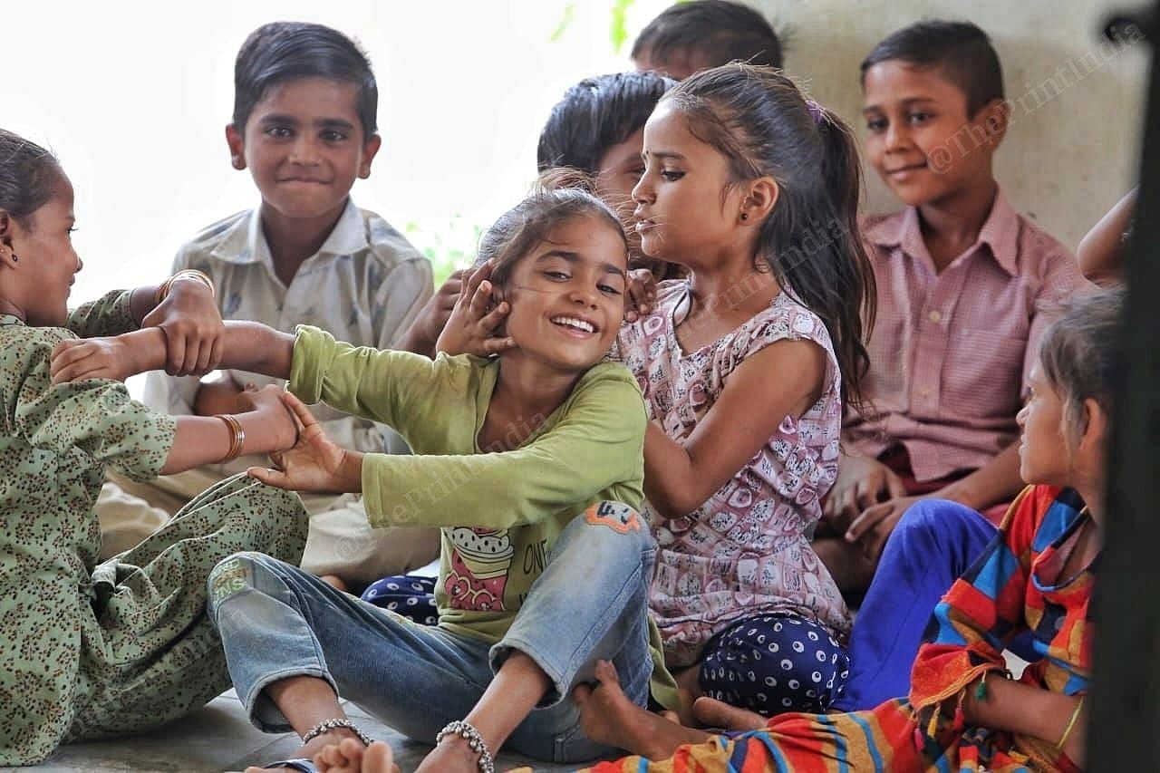 Children playing at Vadiya school | Photo: Praveen Jain | ThePrint