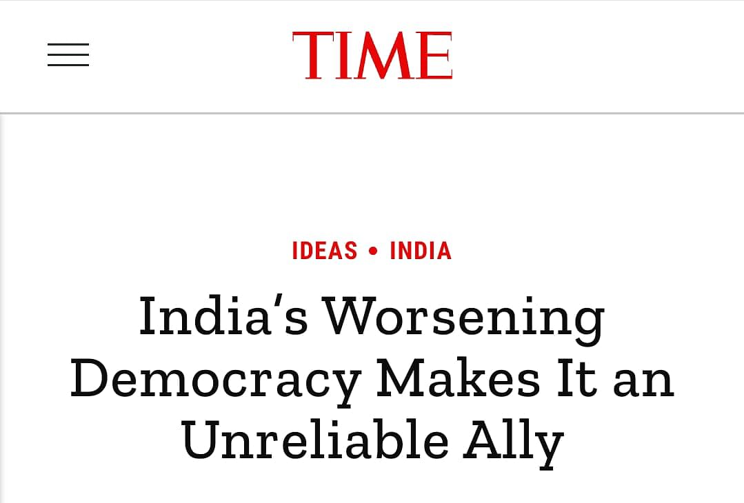 Screengrab of an opinion piece on Modi's US visit | Time