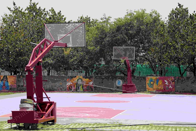 A view of a basketball court at the Atma Ram Sanatan Dharma College in New Delhi | Suraj Singh Bisht | ThePrint