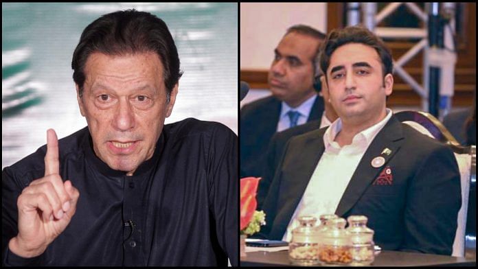 Pakistan's former Prime Minister Imran Khan and Pakistan Foreign Minister Bilawal Bhutto Zardari | File photos via Reuter and ANI